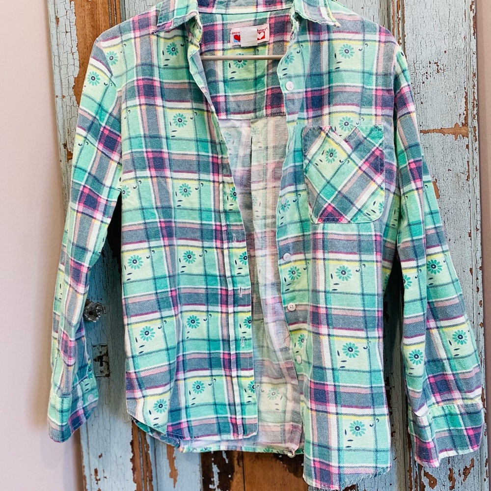 Vintage plaid button up.  Small